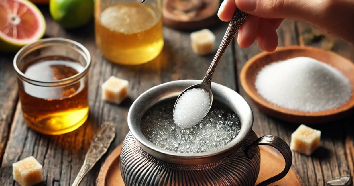 Mixing sugar into hot water for hummingbird food